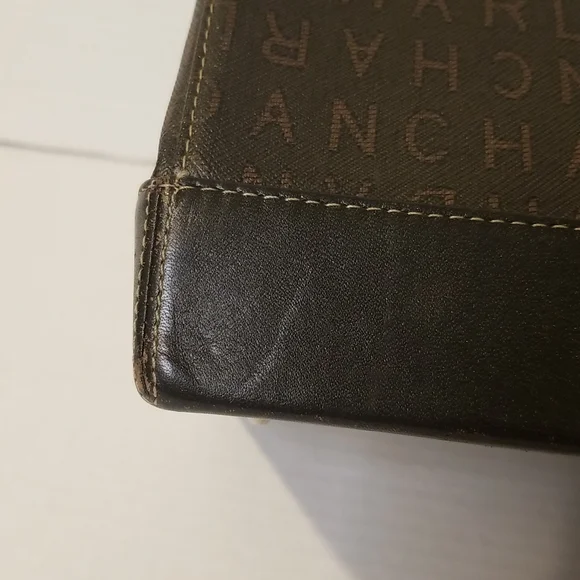 rare CHARLES JOURDAN Paris leather handbag brown rectangular purse Vintage - Picture 4 of 12